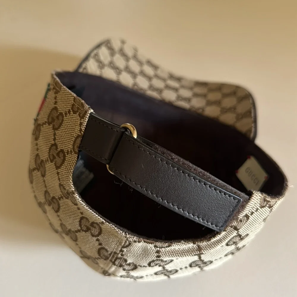 GUCCI Original GG Supreme Sherry Line Canvas Baseball Cap Beige. Authent… - Picture 6 of 12